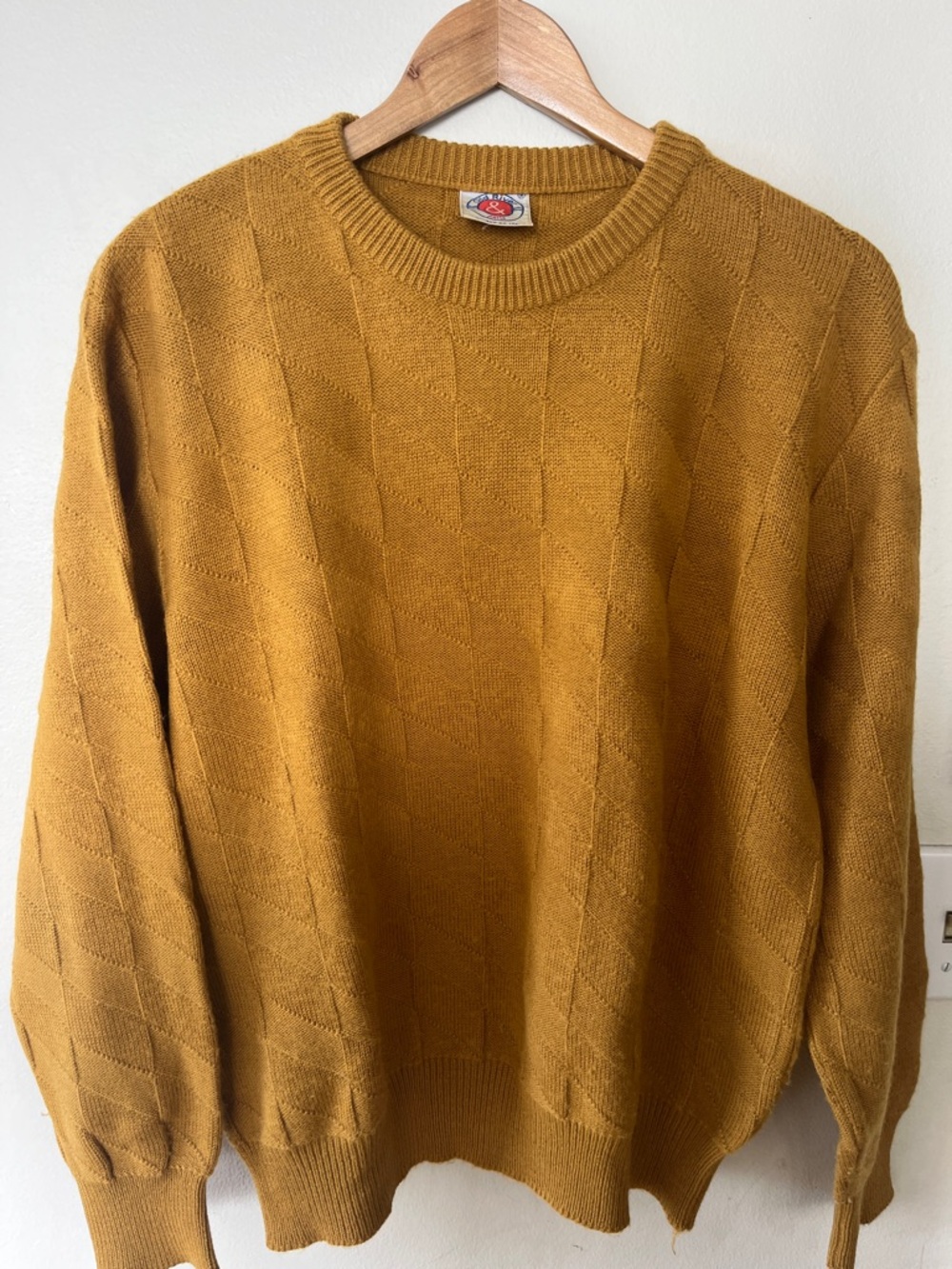 Men's Crewneck Sweater in Mustard Yellow